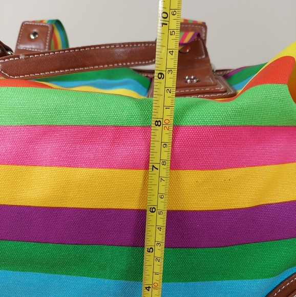 Sydney Love Canvas Stripe Overnight Bag Travel Tote - Picture 11 of 12